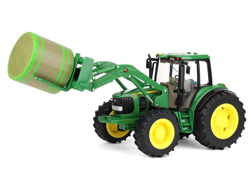 John Deere 7330 w/ Bale Mover & Bale (Big Farm) 1:16 Scale Model - ERTL 46380