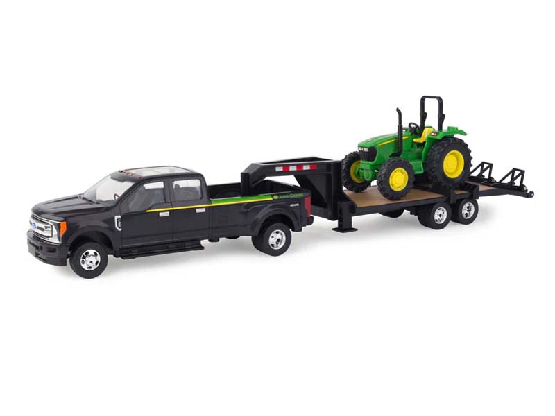 Ford F-350 Dually Pickup Truck w/ Gooseneck Trailer & John Deere 5075E Tractor 1:32 Scale Model - ERTL 46630
