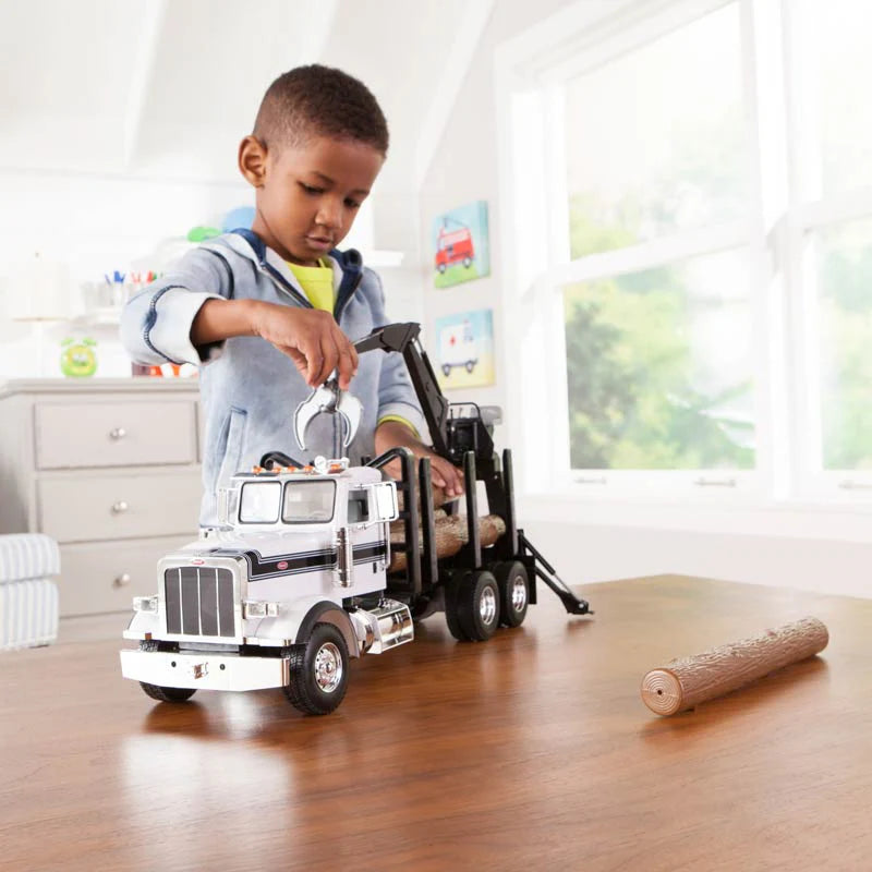 Peterbilt Model 367 Log Truck w/ Pup Trailer and Logs (Big Farm) 1:16 Scale Model - ERTL 46720