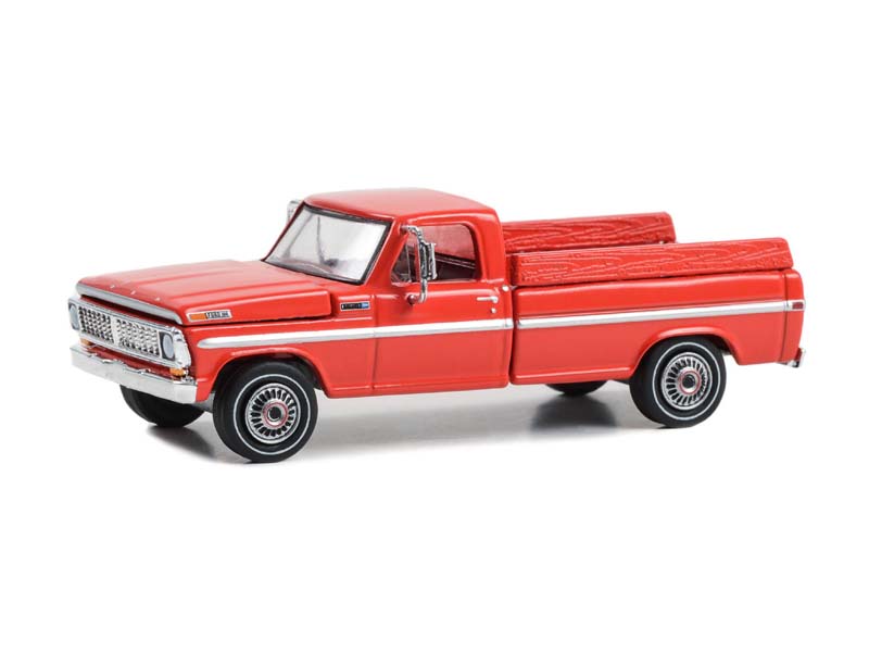 1970 Ford F-100 Farm and Ranch Special w/ Cargo Boards - Candy Apple Red (Down on the Farm) Series 8 Diecast 1:64 Scale Model - Greenlight 48080B