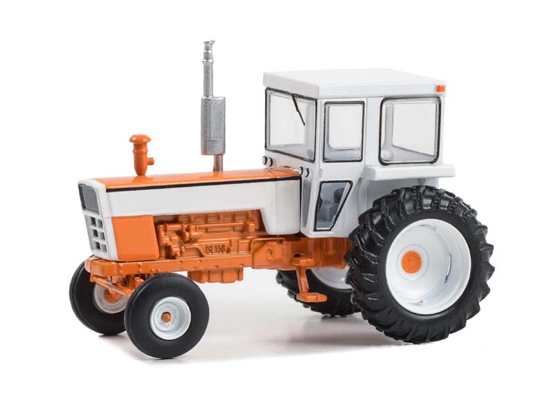 1973 Tractor w/ Enclosed Cab - Orange and White (Down on the Farm) Series 8 Diecast 1:64 Scale Model - Greenlight 48080C