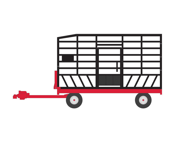 CHASE Bale Throw Wagon - Black and Red (Down on the Farm Series 8) Diecast 1:64 Scale Model - Greenlight 48080F