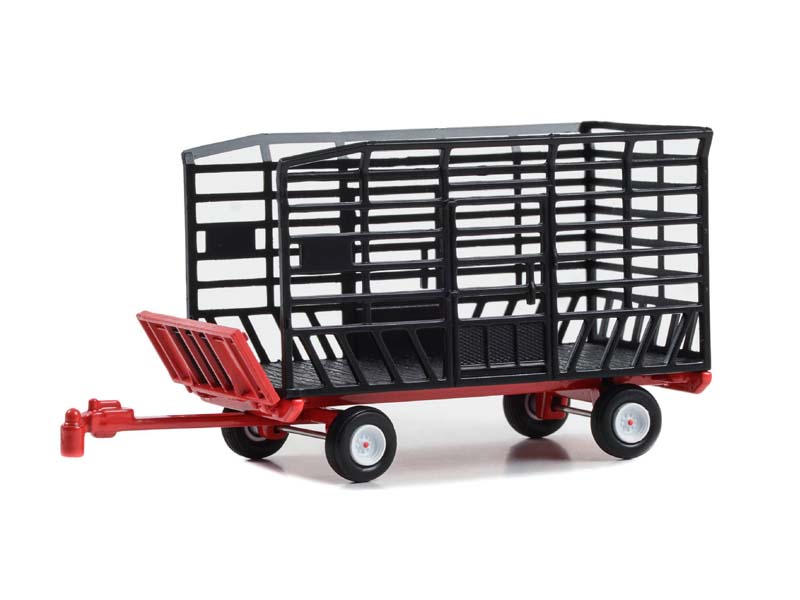 Bale Throw Wagon - Black and Red (Down on the Farm) Series 8 Diecast 1:64 Scale Model - Greenlight 48080F