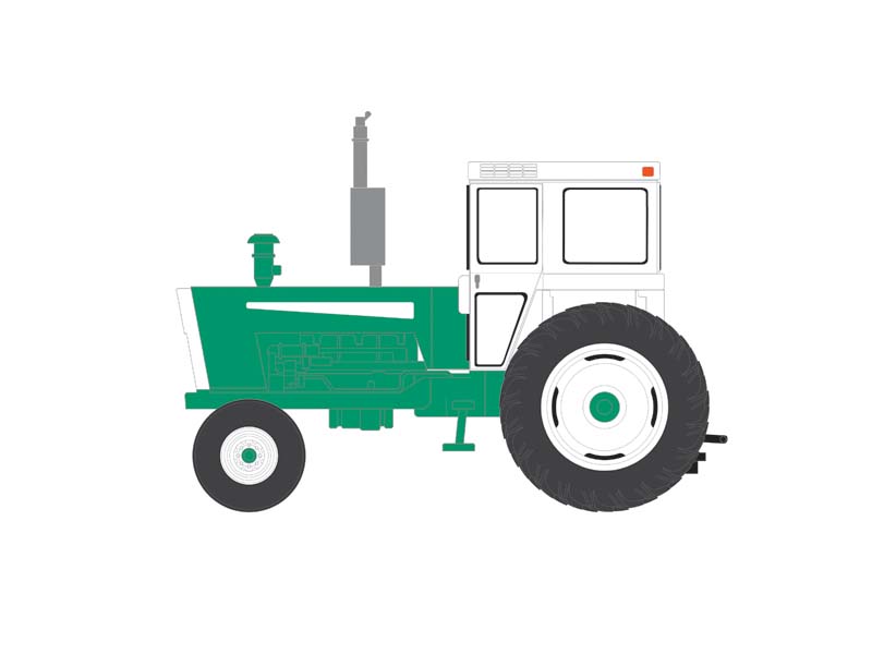 PRE-ORDER 1973 Tractor w/ Closed Cab - Green and White (Down on the Farm Series 9) Diecast 1:64 Scale Model - Greenlight 48090A