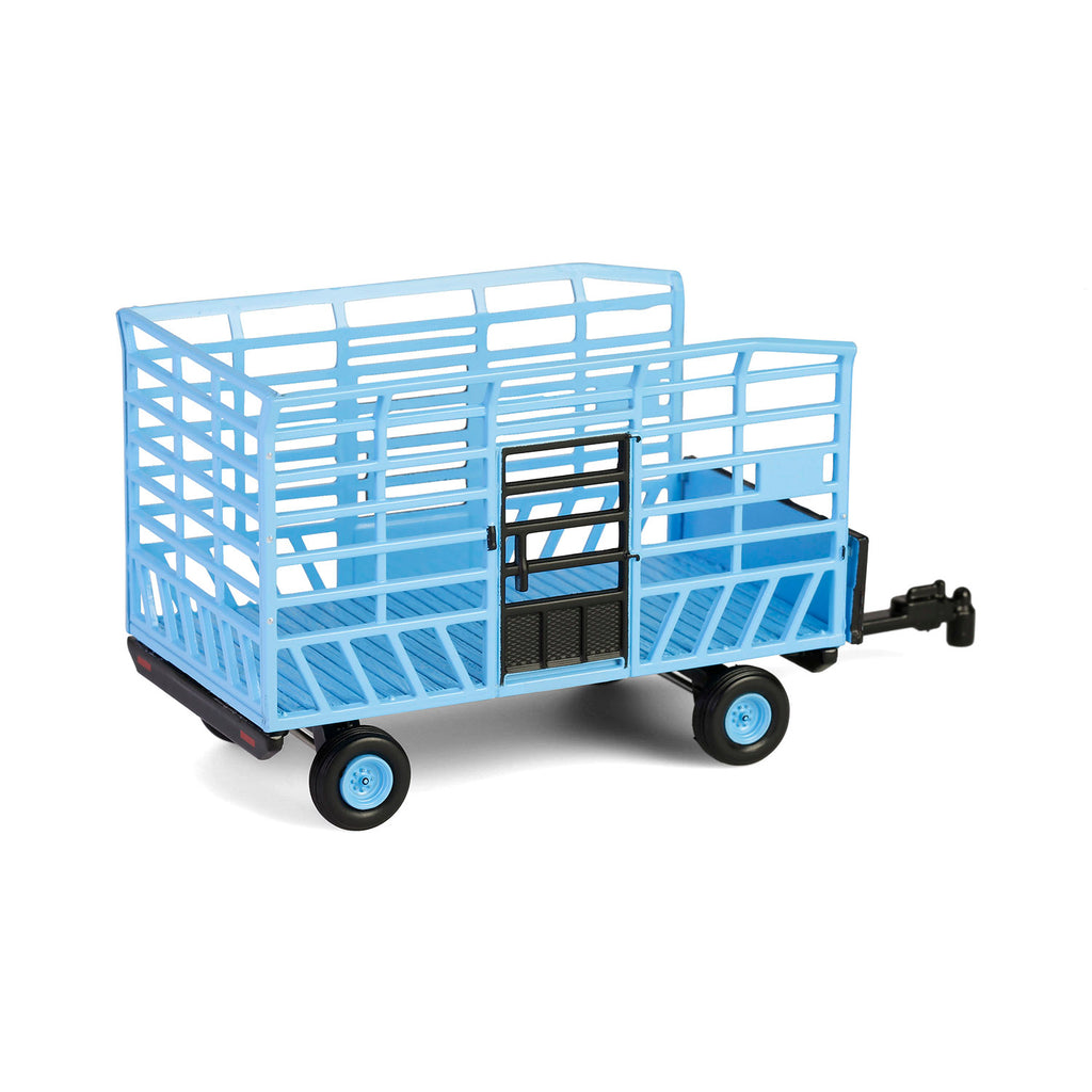 CHASE Bale Throw Wagon - Light Blue (Down on the Farm Series 10) Diecast 1:64 Scale Model - Greenlight 48100F
