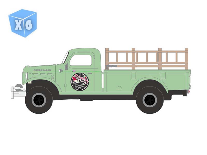 PRE-ORDER - 6 PACK 1946 Dodge Power Wagon – Strawberry Farm (Down on the Farm Series 11) Diecast 1:64 Scale Model - Greenlight 48110B