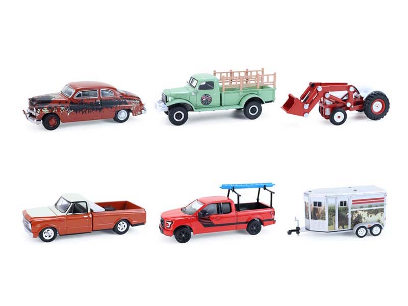PRE-ORDER (Down on the Farm Series 11) SET OF 6 Diecast 1:64 Scale Model - Greenlight 48110