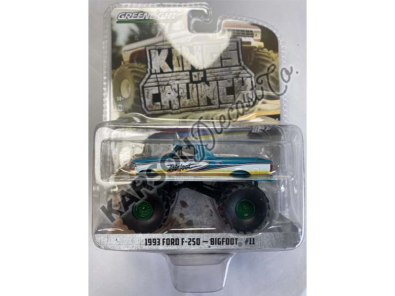 CHASE 1993 Ford F-250 Monster Truck - Bigfoot #11 (Kings of Crunch) Series 12 Diecast 1:64 Scale Models - Greenlight 49120C