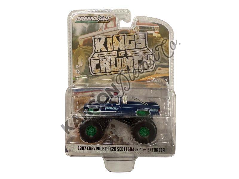 CHASE 1987 Chevrolet K20 Scottsdale - Enforcer (Kings of Crunch Series 14) Diecast 1:64 Scale Model - Greenlight 49140C