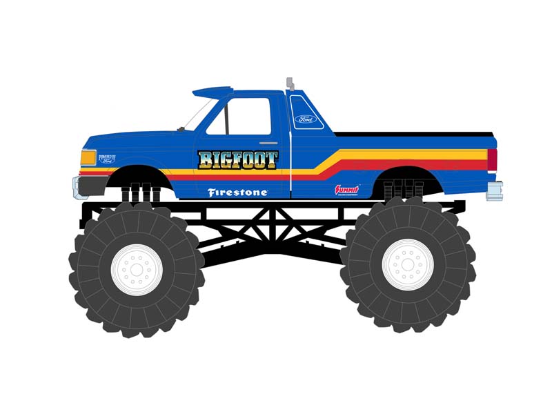 1990 Ford F-350 Monster Truck - Bigfoot #9 (Kings of Crunch) Series 14 Diecast 1:64 Scale Models - Greenlight 49140D