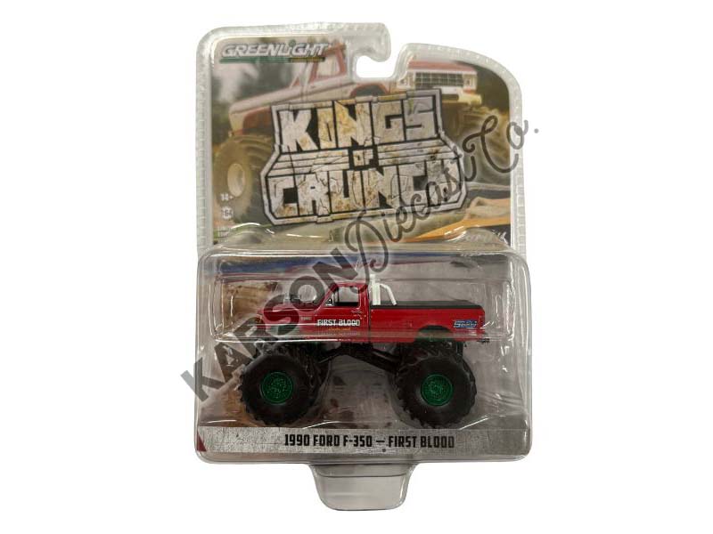CHASE 1990 Ford F-350 Monster Truck - First Blood (Kings of Crunch Series 14) Diecast 1:64 Scale Models - Greenlight 49140F