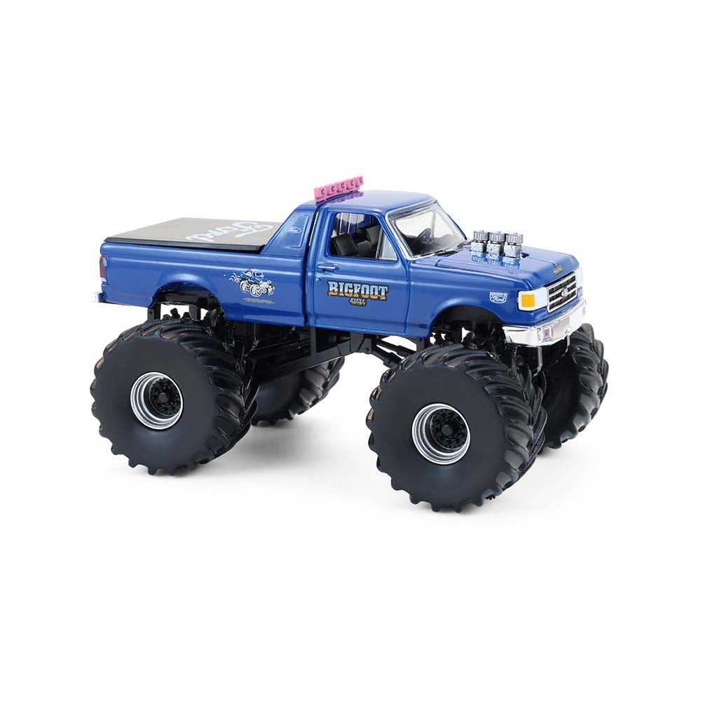 CHROME CHASE 1990 Ford F-350 Bigfoot #4 Monster Truck (Kings of Crunch Series 16) Diecast 1:64 Scale Model - Greenlight 49160D