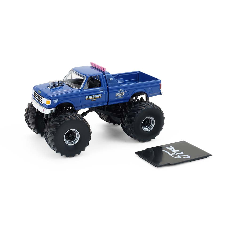 CHROME CHASE 1990 Ford F-350 Bigfoot #4 Monster Truck (Kings of Crunch Series 16) Diecast 1:64 Scale Model - Greenlight 49160D