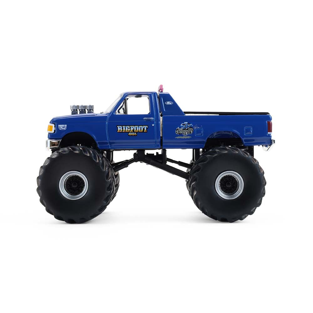 CHROME CHASE 1990 Ford F-350 Bigfoot #4 Monster Truck (Kings of Crunch Series 16) Diecast 1:64 Scale Model - Greenlight 49160D