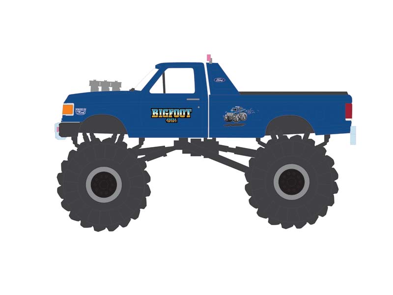 CHROME CHASE 1990 Ford F-350 Bigfoot #4 Monster Truck (Kings of Crunch Series 16) Diecast 1:64 Scale Model - Greenlight 49160D