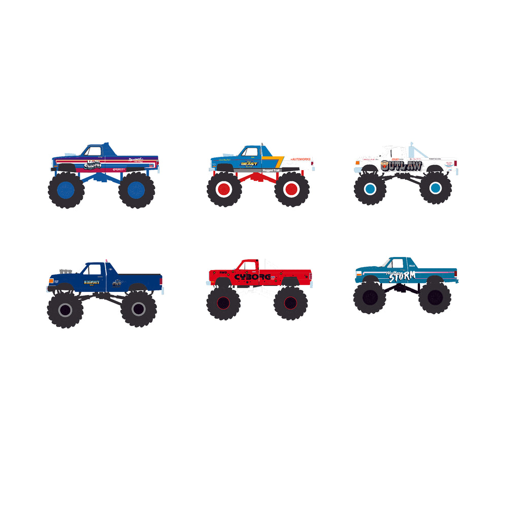 (Kings of Crunch Series 16) SET OF 6 Diecast 1:64 Scale Models - Greenlight 49160