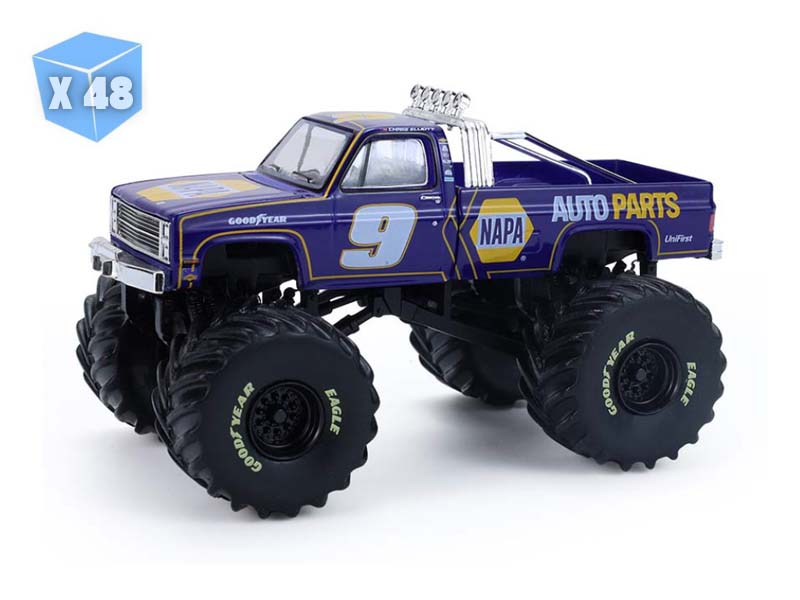 PRE-ORDER - 48 PACK 1984 Chevrolet C-20 Monster Truck - #9 NAPA Hendrick Motorsports (Kings of Crunch) Diecast 1:64 Scale Model - Greenlight 49180B