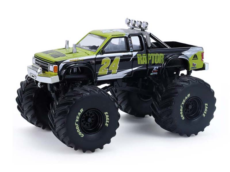 PRE-ORDER 1986 Chevrolet S-10 Extended Cab Monster Truck - #24 Raptor Hendrick Motorsports (Kings of Crunch) Diecast 1:64 Scale Model - Greenlight 49180C