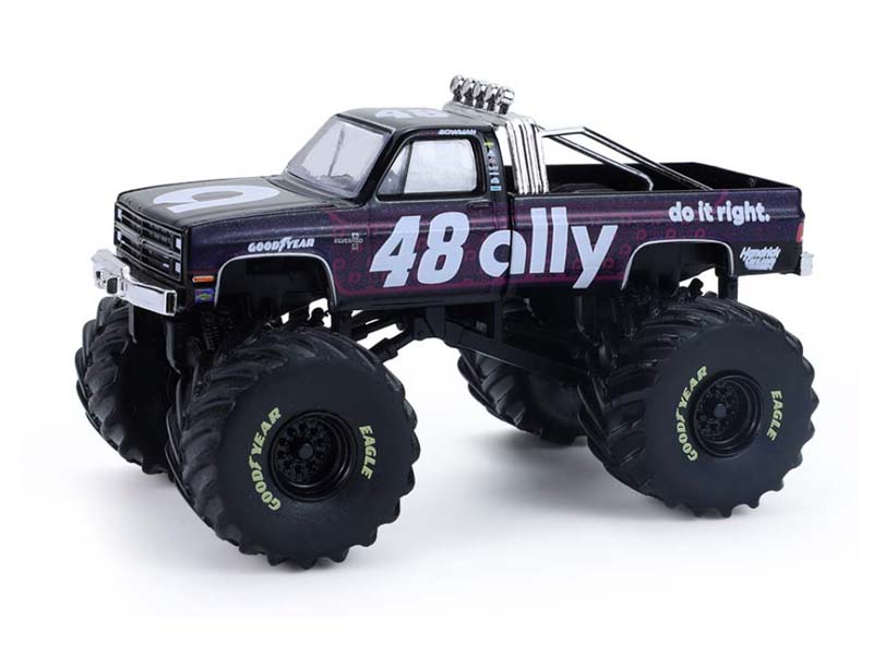 PRE-ORDER 1984 Chevrolet Silverado Monster Truck - #48 Ally Hendrick Motorsports (Kings of Crunch) Diecast 1:64 Scale Model - Greenlight 49180D