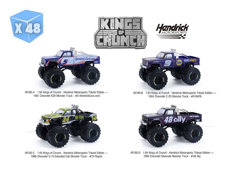 PRE-ORDER - 48 PACK (Kings of Crunch Hendrick Motorsports Tribute Edition) Diecast 1:64 Scale Model - Greenlight 49180