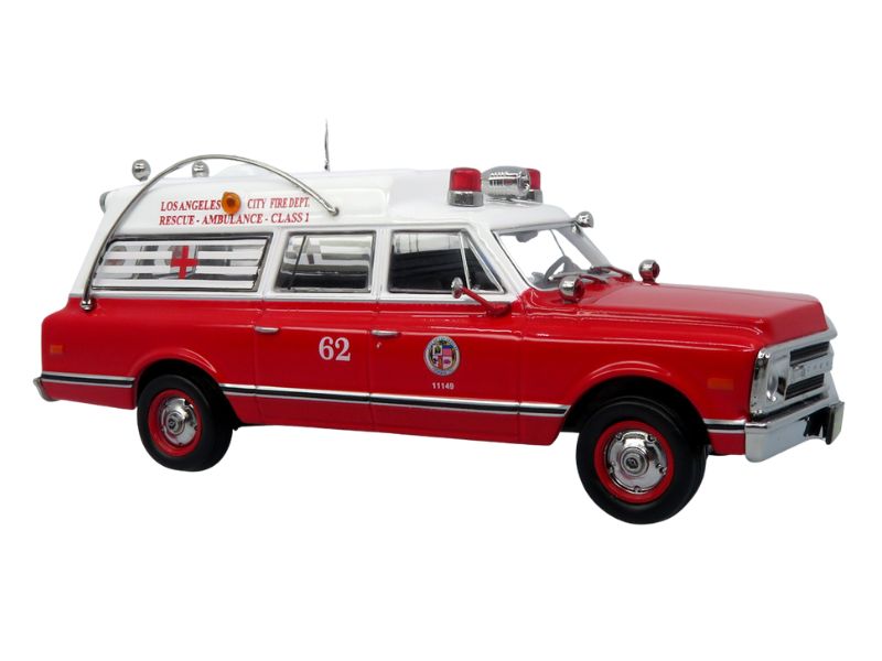 1969 Chevrolet C-10 Ambulance: Los Angeles Fire Department Diecast 1:50 Scale Model - Iconic Replicas 50-0586