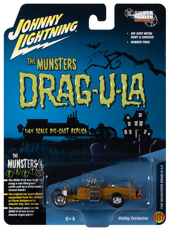 Barris Drag-U-La The Munsters (Silver Screen Machines) Diecast 1:64 Scale Model - Johnny Lightning JLSS003