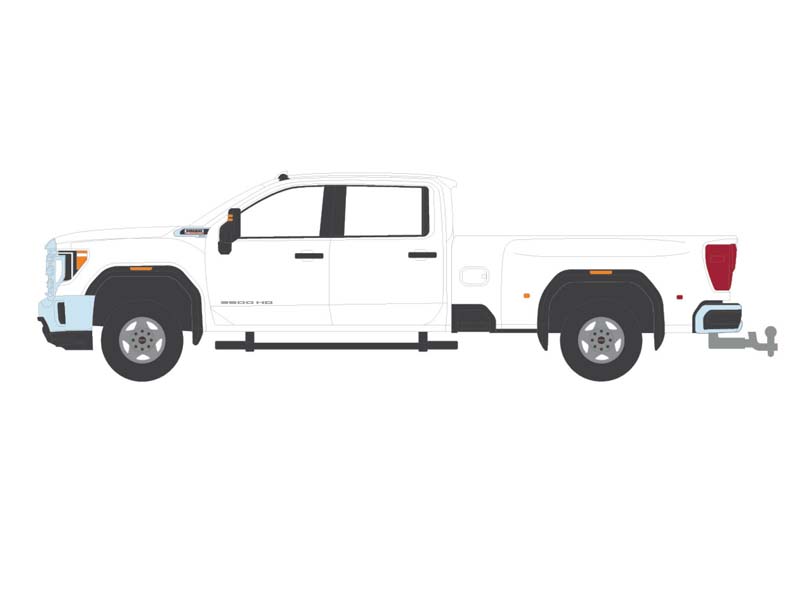 2022 GMC Sierra 3500HD Pro Dually - Summit White (Exclusive) Diecast 1:64 Scale Model - Karson Diecast Co. 51560A