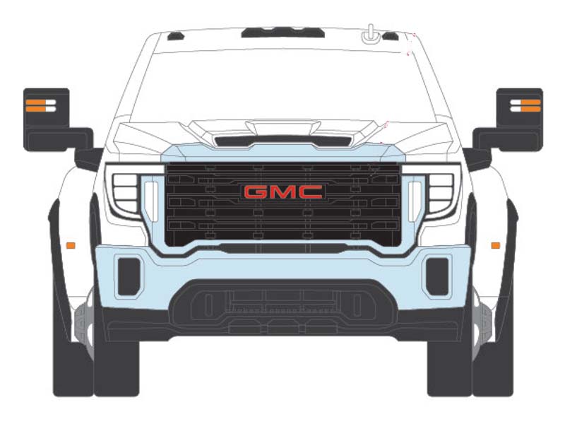 PRE-ORDER 48 COUNT CASE 2022 GMC Sierra 3500HD Pro Dually - Summit White (Exclusive) Diecast 1:64 Scale Model - Karson Diecast Co. 51560A