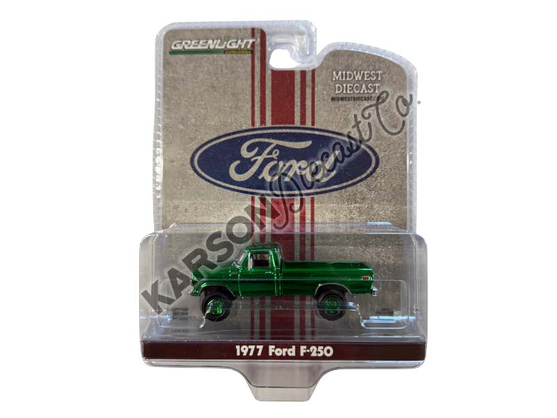 CHROME CHASE 1977 Ford F-250 - Ruby Red Metallic (Midwest Diecast) Diecast 1:64 Scale Model - Greenlight 51614