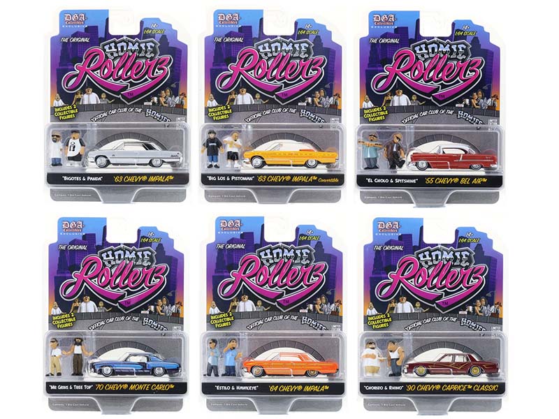 (Homie Rollerz 2025 Series 1) SET OF 6 Diecast 1:64 Scale Models - Greenlight 51640