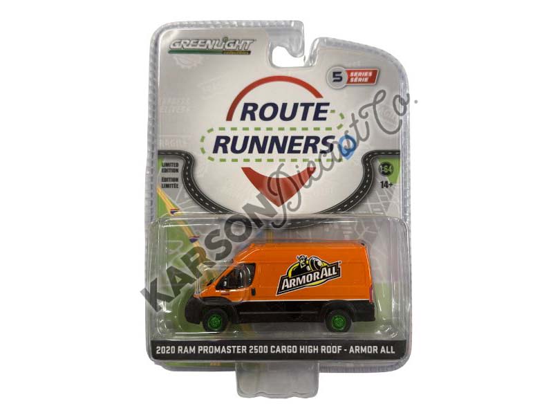 CHASE 2020 Ram ProMaster 2500 Cargo High Roof - Armor All (Route Runners Series 5) Diecast 1:64 Scale Model - Greenlight 53050E