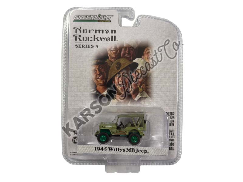 CHASE 1945 Willys MB Jeep - U.S. Army (Norman Rockwell Series 5) Diecast 1:64 Scale Model - Greenlight 54080B