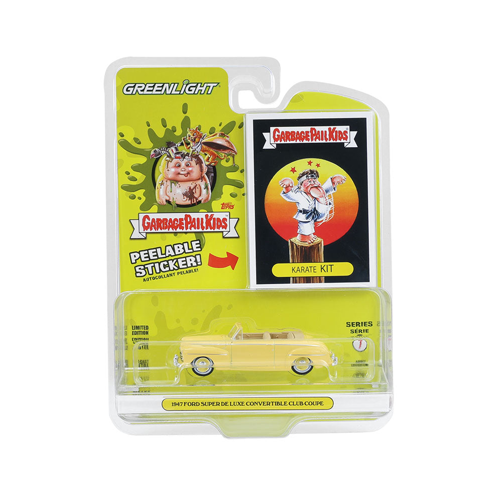 1947 Ford Super De Luxe Convertible Club Coupe - Karate Kit (Garbage Pail Kids Series 7) Diecast 1:64 Scale Model - Greenlight 54110A