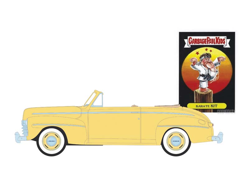 PRE-ORDER 1947 Ford Super De Luxe Convertible Club Coupe - Karate Kit (Garbage Pail Kids Series 7) Diecast 1:64 Scale Model - Greenlight 54110A