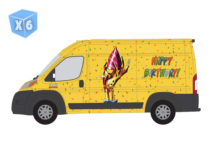 PRE-ORDER - 6 PACK 2019 Ram ProMaster 2500 - Dead Ted (Garbage Pail Kids Series 9 - 40th Anniversary) Diecast 1:64 Scale Model - Greenlight 54130B