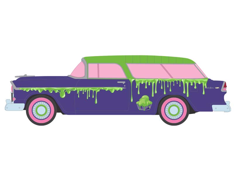 PRE-ORDER 1955 Chevrolet Nomad - Leaky Lindsay (Garbage Pail Kids Series 9 - 40th Anniversary) Diecast 1:64 Scale Model - Greenlight 54130C