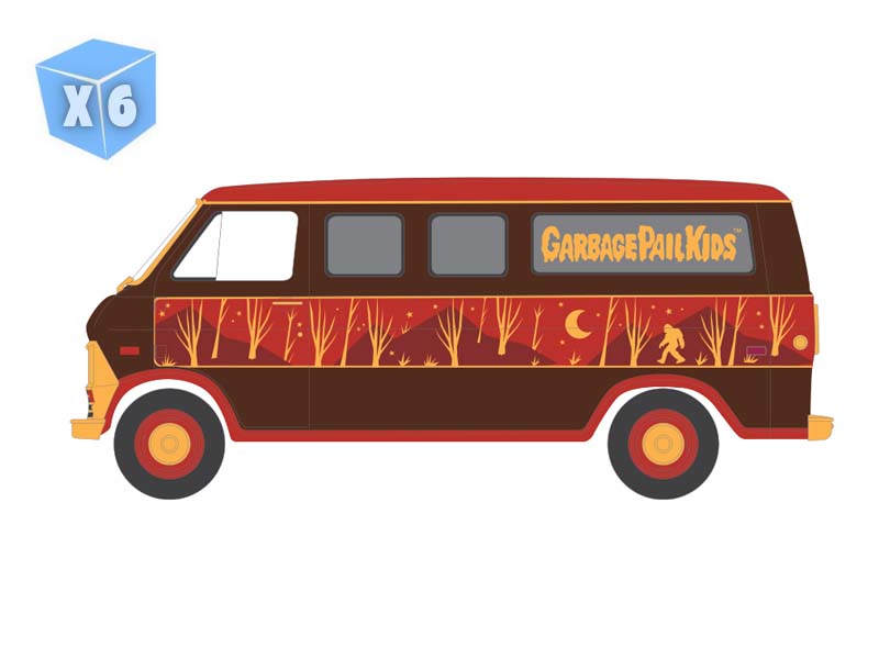 PRE-ORDER - 6 PACK 1970 Ford Econoline – Uncanny Ali (Garbage Pail Kids Series 9 - 40th Anniversary) Diecast 1:64 Scale Model - Greenlight 54130F