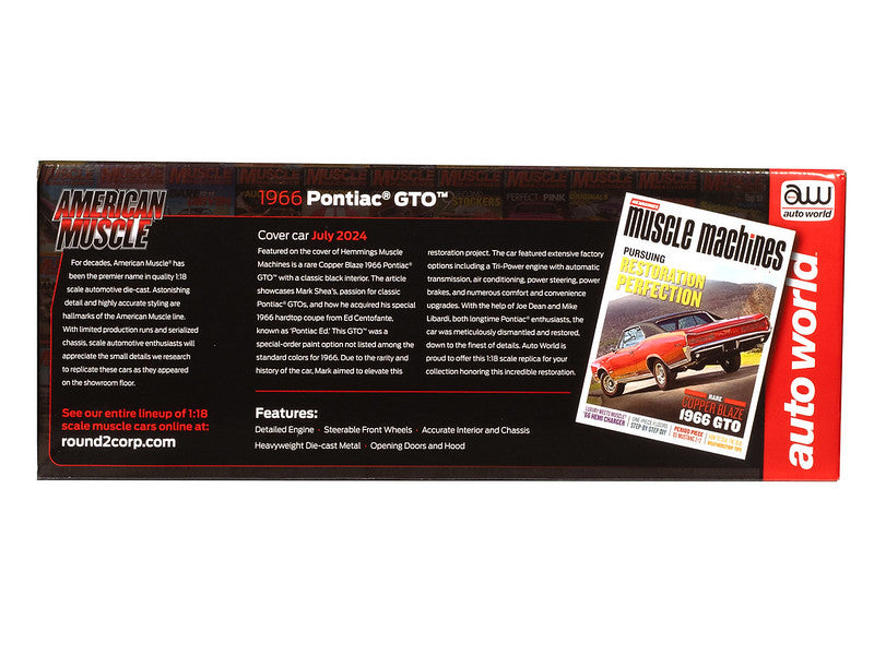 1966 Pontiac GTO Hardtop Hemmings Muscle Machines Diecast 1:18 Scale Models - Auto World AMM1346