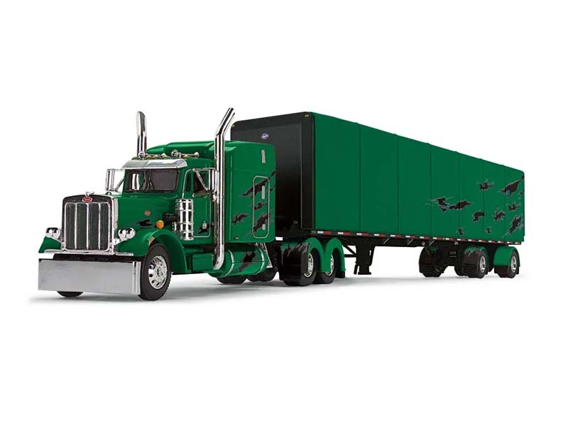 Peterbilt Model 359 w/ 63" Mid-Roof Sleeper and a 53' Utility Roll-Tarp Trailer Diecast 1:64 Scale Model - First Gear 60-1607