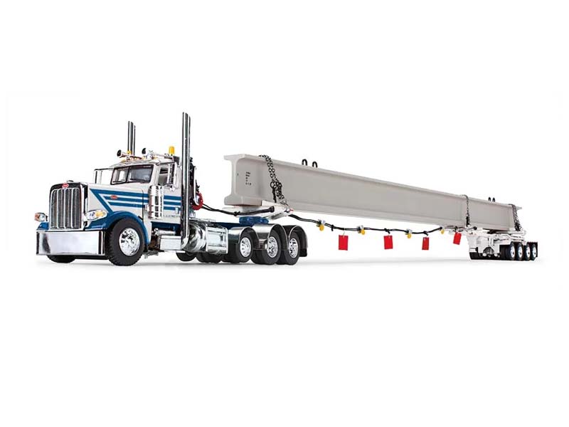 Peterbilt Model 389 Day Cab & ERMC 4-Axle Hydra-Steer Trailer w/ Bridge Beam Section Diecast 1:64 Scale Model - DCP by First Gear 60-1674