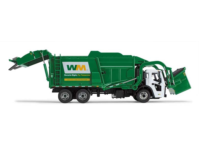 Mack LR w/ McNeilus Meridian Front Load Refuse Truck And Trash Bin (Waste Management) Diecast 1:64 Scale Model - First Gear 60-1796D