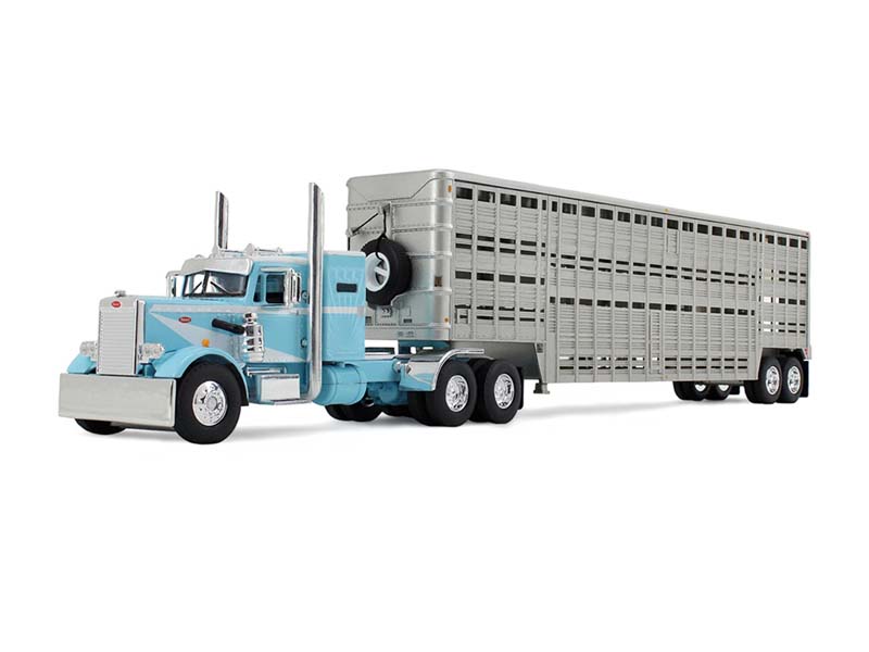 PRE-ORDER Peterbilt Model 351 w/ 36" Vintage Sleeper & 45' Wilson Vintage Livestock Trailer Diecast 1:64 Scale Model - DCP 60-1816