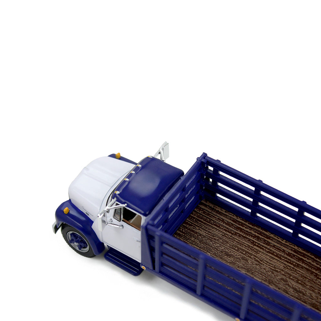 1970 International Loadstar Stake Truck - White and Navy Blue Diecast 1:64 Scale Model - DCP 60-2041