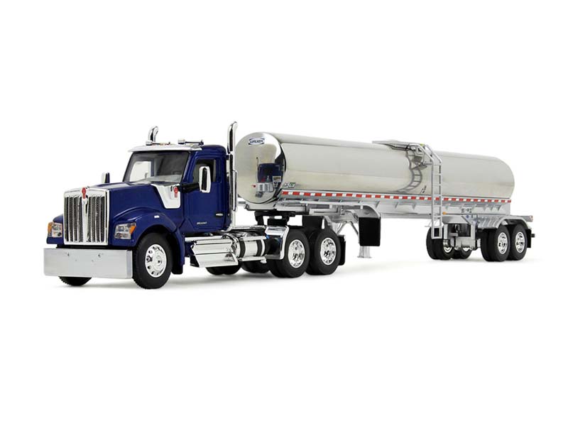 Kenworth W990 Day Cab w/ Walker Food Grade Tank Trailer - Viper Blue Diecast 1:64 Scale Model - DCP 60-2094