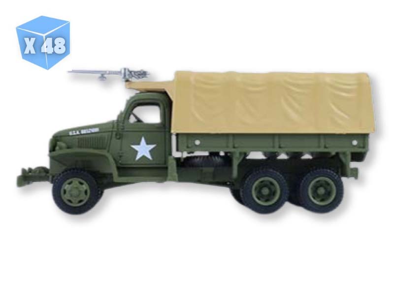 PRE-ORDER - 48 PACK 1944 GMC CCKW 353 A1 2.5T Truck - U.S. Army WWII (Battalion 64 Series 6) Diecast 1:64 Scale Model - Greenlight 61060C