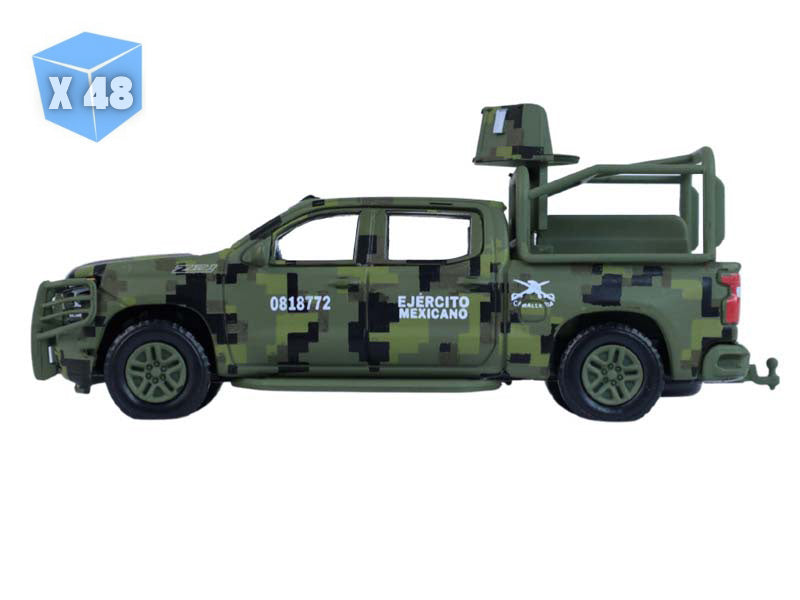 PRE-ORDER - 48 PACK 2021 Chevrolet Silverado LT Trail Boss Z71 - Mexican Military (Battalion 64 Series 6) Diecast 1:64 Scale Model - Greenlight 61060F