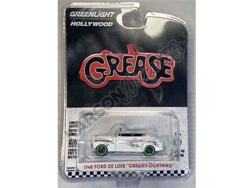 CHASE 1948 Ford De Luxe Convertible Greased Lightnin' - Grease 1978 (Hollywood) Series 40 Diecast 1:64 Scale Model - Greenlight 62010A