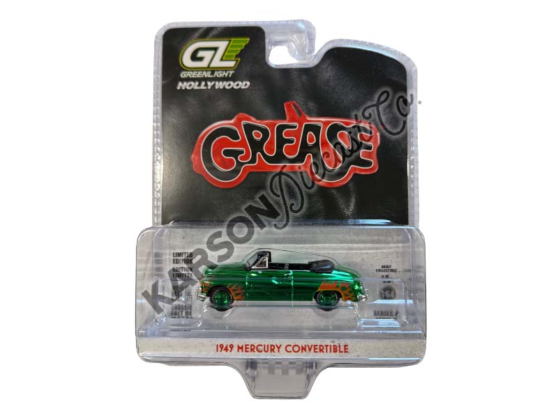 CHROME CHASE 1949 Mercury Convertible - Grease 1978 (Hollywood Series 40) Diecast 1:64 Scale Model - Greenlight 62010B