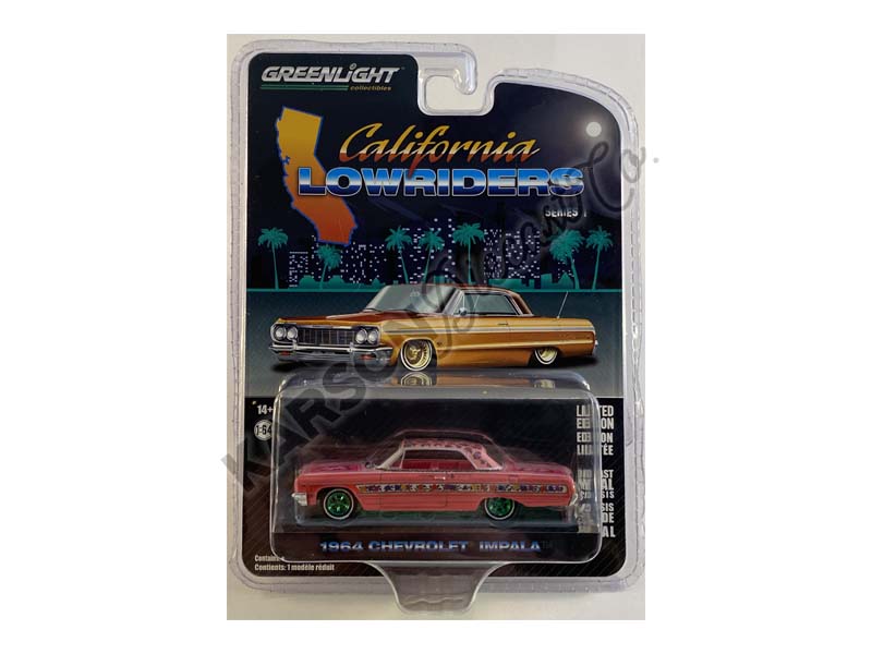CHASE 1964 Chevrolet Impala Lowrider - Gypsy Rose (California Lowriders Series 1) Diecast 1:64 Scale Model Cars - Greenlight 63010A