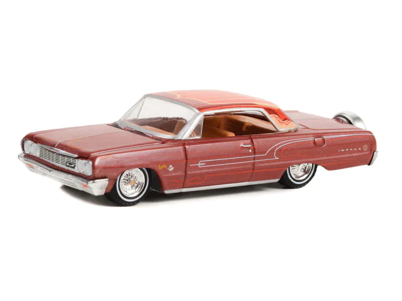 CHASE 1964 Chevrolet Impala w/ Continental Kit Copper Brown (California Lowriders) Series 2 Diecast 1:64 Scale Model - Greenlight 63030B